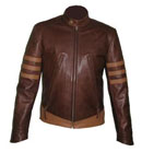 x men style brown soft leather jacket