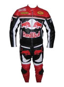 Red Bull Motorcycle Racing Biker Leather Suit