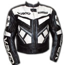 V ROD Black and White Color Motorcycle Leather Jacket