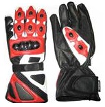 Red Color Motorcycle Leather Gloves