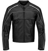 Stylish Black and White Motorcycle Racing Leather Jacket