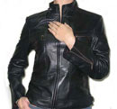 Ladies Black Color Leather Jacket