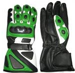 Green Color Motorcycle Leather Gloves