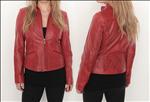 Ladies Red Color Soft Anline Leather Jacket