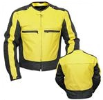 Yellow and Black color motorcycle leather jacket