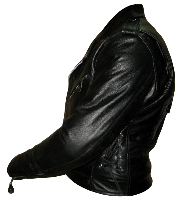 Men Classic TOP GRADE Motorbike Leather Jacket sideview