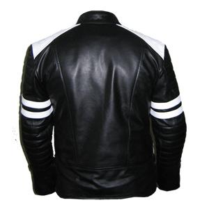 new stylish Mens white &  white soft leather jacket