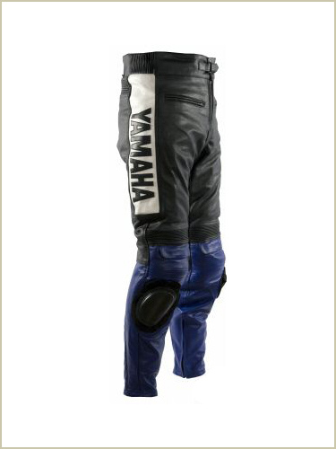 Yamaha Blue and Black Motorbike Leather Trouser