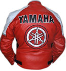 Yamaha Red and White Motorcycle Riding Leather Jacket