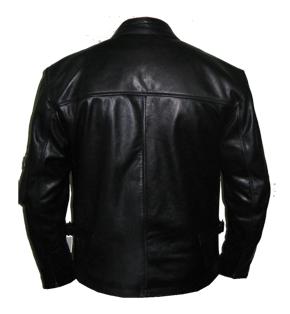  black soft leather jacket  with black & white str