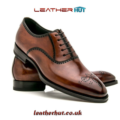 Handmade Men Brown Brogue Formal Lace Up leather shoes
