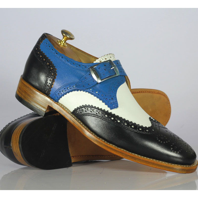 Handmade Multi Shades Leather Wing Tip Brogue