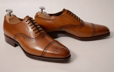 Men Elegant Brown Brogue Cap toe Formal Shoes
