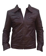 men s fashion soft aniline dark brown leather jacket