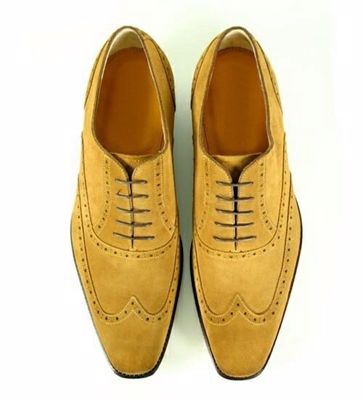 Mens Gorgeous Look Pure Suede Wingtip Lace Up  Oxfords Shoes