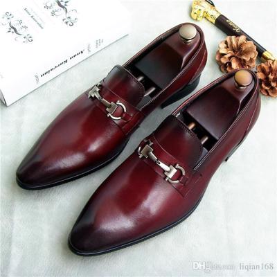 NEW Handmade Men’s Burgundy Shoes, Men’s New Leather Loafer Slip On Brogue Shoes