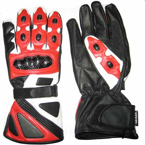 Red Color Motorcycle Leather Gloves