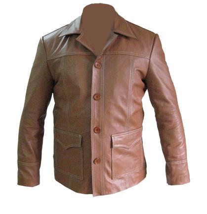 stylish brown soft cowhide aniline leather jacket