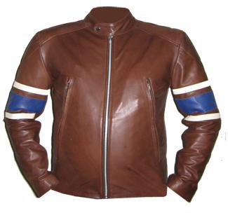 New stylish dark brown soft aniline leather jacket