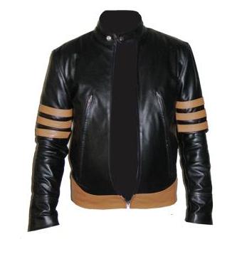 X Men style black soft aniline leather jacket