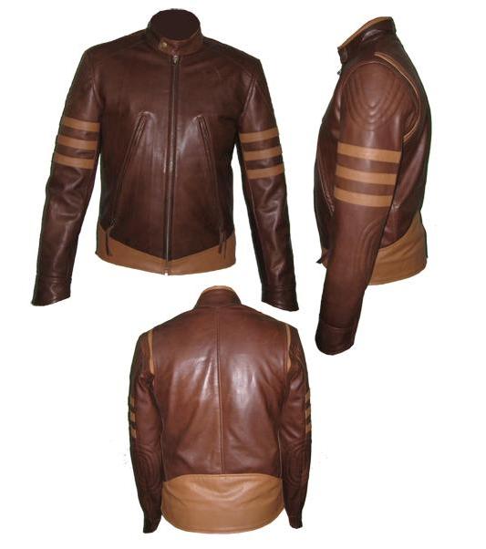 x-men style brown soft leather jacket