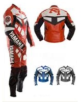 Yamaha R1 Red Color Motorcycle Racing Leather Suit