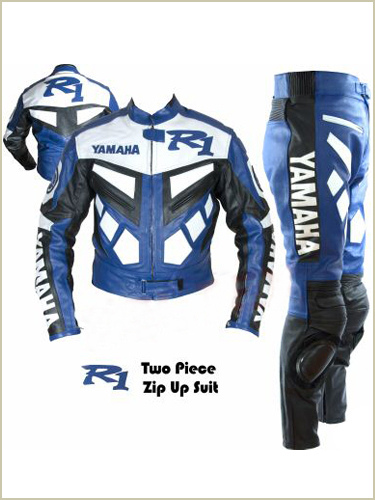 yamaha R1 blue  motorbile leather suit