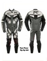 Yamaha R Racing Motorcycle Leather Suit Grey Color
